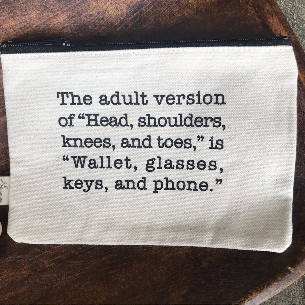 NWT Graphic Canvas Zipper Pouch | “Adult Version”